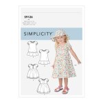 Patron simplicity s9126. aa - robe fillette manches raglan bouffantes chapeau 1 an et demi - 2 ans68 ...