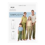 Patron simplicity s9129 - pantalon pyjama famille xs - l / xs - xl - simplicity - mondial tissus