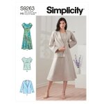 Patron simplicity s9263. h5 - ensemble robe, veste top femme 34 - 42 - simplicity - mondial tissus