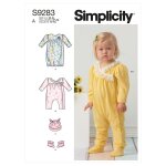 Patron simplicity 9283. a - ensemble tricot bb, combinaison , chaussons et bonnet de 0  24 mois - ...