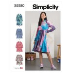 Patron simplicity s9380 - robes sweat femme xs - xl - simplicity - mondial tissus