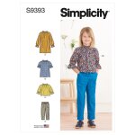 Patron simplicity 9393 - robe, tunique, haut et pantalon pour enfants du 3 au 8 ans (fr) - simplicity ...