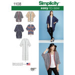 Patron simplicity s1108. a - gilet xxp - xxg (32 - 54) - simplicity - mondial tissus
