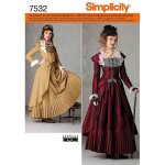 Patron simplicity s2172. hh - (s7532) - robe historique jupe veste bustier t 34  40 - simplicity - mondial ...