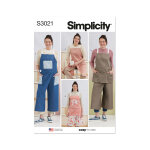 Patron simplicity s3021. a - tabliers et pantalon tabliers pour femmes 34 - 52 - simplicity - mondial ...