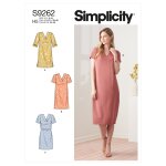 Patron simplicity s9262. u5 - robe droite, d�collet� v 44 - 52 - simplicity - mondial tissus