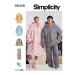 Patron simplicity s9456 - sweats capuche, pantalons chaussons unisexes 40 - 56 - simplicity - mondial ...