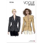 Patron v2136y5 veste ample pour femme du 46 au 54 - vogue - vogue - mondial tissus