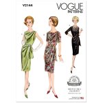 Patron v2144y5 robe drape pour femme du 46 au 54 - vogue - vogue - mondial tissus