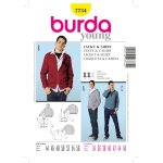 Patron veste - shirt - burda n7734 - burda - mondial tissus