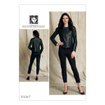 Patron vogue 1517e5 ensemble femme veste motard et pantalon fuseau par anne klein - du 42 au 50 - vogue ...