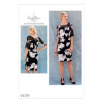 Patron vogue 1578e5 robe femme plisse manches mi - longues par tracy reese - ddu 42 au 50 - vogue - ...