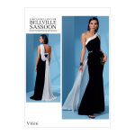 Patron vogue 1616e5 robe soire femme bretelle asymtrique trane par belleville sassoon - du 42 au 50 ...