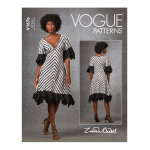Patron vogue 1676a5 - robe en biais, d�collet� v et volants du 34 au 42 - vogue - mondial tissus