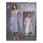 Patron vogue 1694f5 robe, tunique asymtrique du 44 au 52 - vogue - mondial tissus