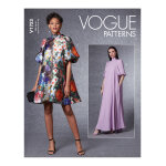 Patron vogue 1723b5 robe ample, col droit , manches bouffantes du 36 au 44 - vogue - mondial tissus
