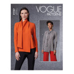 Patron vogue 1727f5 chemisier en biais avec devant asymtrique du 44 au 52 - vogue - mondial tissus