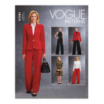 Patron vogue 1741a5 ensemble veste ajuste, robe, pantalon large et combinaison du 34 au 42 - vogue - ...