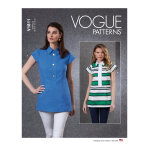 Patron vogue 1811b5 - top et tunique femme semi ajuste avec col chemise et manches raglan du 36 au 44 ...