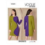 Patron vogue 1819f5 - robe droite avec dcoupe devant asymtrique du 44 au 52 - vogue - mondial tissus ...