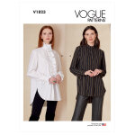 Patron vogue 1823f5 - chemise femme ample, col droit avec ou sans volants du 44 au 52 - vogue - mondial ...