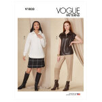 Patron vogue 1833a - ensemble femme, top, chemise, jupe et pantalon du 34 au 48 - vogue - mondial tissus ...