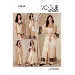 Patron vogue 1834b5 - ensemble lingerie femme, peignoir, nuisette, short et robe du 36 au 44 - vogue ...