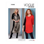 Patron vogue 1843os - robe et tunique ample avec manches fronces du 36 au 52 - vogue - mondial tissus ...