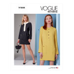 Patron vogue 1844b5 - robe droite style 70b5 avec poches appliqu�es du 36 au 44 - vogue - mondial tissus ...