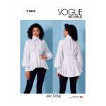 Patron vogue 1845f5 - chemisier pliss avec haut col et manches bouffantes du 44 au 52 - vogue - mondial ...