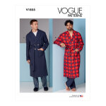 Patron vogue 1855muu - robe de chambre homme croise avec ceinture du du 34  40 - vogue - mondial tissus ...