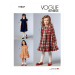 Patron vogue 1857cdd - robe fille vase avec volant dans le bas de 2  5 ans - vogue - mondial tissus ...