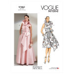 Patron vogue 1861f5 - robe de soire avec col et dtail volant et ceinture du 44 au 52 - vogue - mondial ...