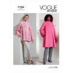 Patron vogue 1866f5 - manteau femme vas, double boutonnage et manches larges du 44 au 52 - vogue - ...