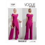 Patron vogue 1869f5 - ensemble de soire avec top paules nues et bas asymtrique + pantalon large du ...