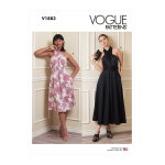 Patron vogue 1883a5 - robe entrecrois�e dos nu du 34 au 42 - vogue - mondial tissus