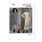 Patron vogue 1906y5 - robe ajuste et vase avec col drap du 46 au 54 - vogue - mondial tissus