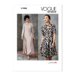 Patron vogue 1908a - robe non double, moulante sur la poitrine du 34 au 48 - vogue - mondial tissus