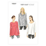 Patron vogue 8952y tunique sweat femme manches longues - du 32 au 42 - vogue - mondial tissus