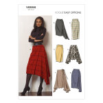 Patron vogue 8956e5 jupe femme portefeuille asymtrique - du 42 au 50 - vogue - mondial tissus