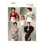 Patron vogue 8957a5 bolros femme - 4 dclinaisons  coudre - du 34 au 42 - vogue - mondial tissus