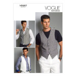 Patron vogue 8987mxx gilet de costume homme avec ou sans col - du 40 au 46 - vogue - mondial tissus