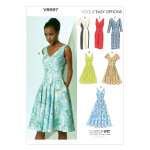 Patron vogue 8997a5 robes coutures princesse fourreau ou vases - du 34 au 42 - vogue - mondial tissus ...
