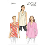 Patron vogue 9006b5 blouse top femme avec ou sans manches - du 36 au 44 - vogue - mondial tissus
