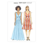 Patron vogue 9053e5 robes femme maxi & mi - longue d�collet� deep v - du 42 au 50 - vogue - mondial tissus ...