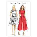 Patron vogue 9075e5 robe et combinaison pantacourt femme - du 42 au 50 - vogue - mondial tissus