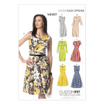 Patron vogue 9167a5 robes fuseau ou patineuse coutures princesse - du 34 au 42 - vogue - mondial tissus ...