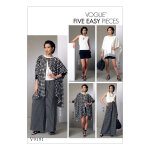 Patron vogue 9191zz ensemble femme ponchos, top, pantalon et short - 5zz pices - du 44 au 54 - vogue ...