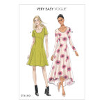 Patron vogue 9199a5 robes femme coutures princesse 2 longueurs - du 34 au 42 - vogue - mondial tissus ...