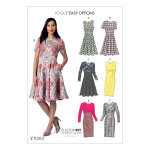 Patron vogue 9202e5 robes femme coutures princesse - du 42 au 50 - vogue - mondial tissus
